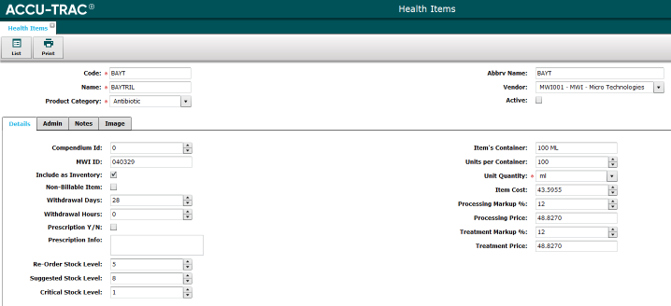 Accu-Trac Repleni-Trac software interface screenshot